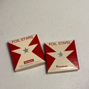 Vintage Dennison Gummed Silver Foil Stars